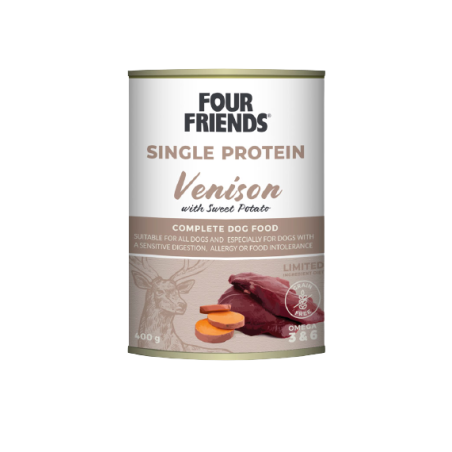FOURFRIENDS SINGLE PROTEIN  HIRV & MAGUSKARTUL 400G koerakonserv
