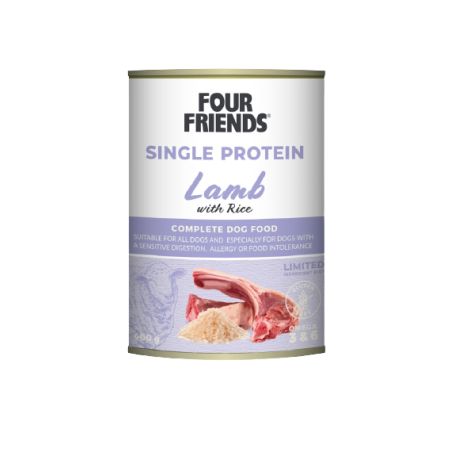 FOUR FRIENDS SINGLE PROTEIN LAMB & RICE 400G koerakonserv