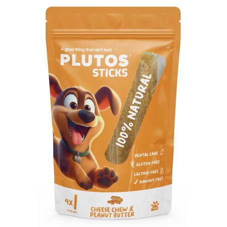 PLUTOS CHEESE CHEWING STICK WITH PEANUT BUTTER N4 200g