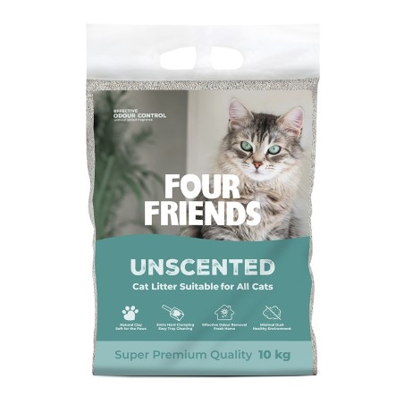 FOURFRIENDS UNSCENTED CAT LITTER 10KG наполнитель без запаха, комкующийся, безпылевой by Intersand