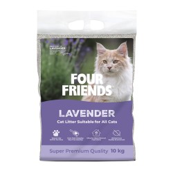 FOURFRIENDS UNSCENTED CAT LITTER 10KG наполнитель Лаванда комкующийся, безпылевой by Intersand