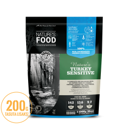 Nature's Food TURKEY SENSITIVE kalkkuna-ateriahampurilaiset herkälle vatsalle - 1 kg